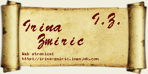 Irina Žmirić vizit kartica